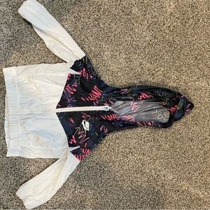 Nike White and Black Windbreaker Jacket